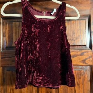 Luxurious Velvet Tank Top in Rich Burgundy